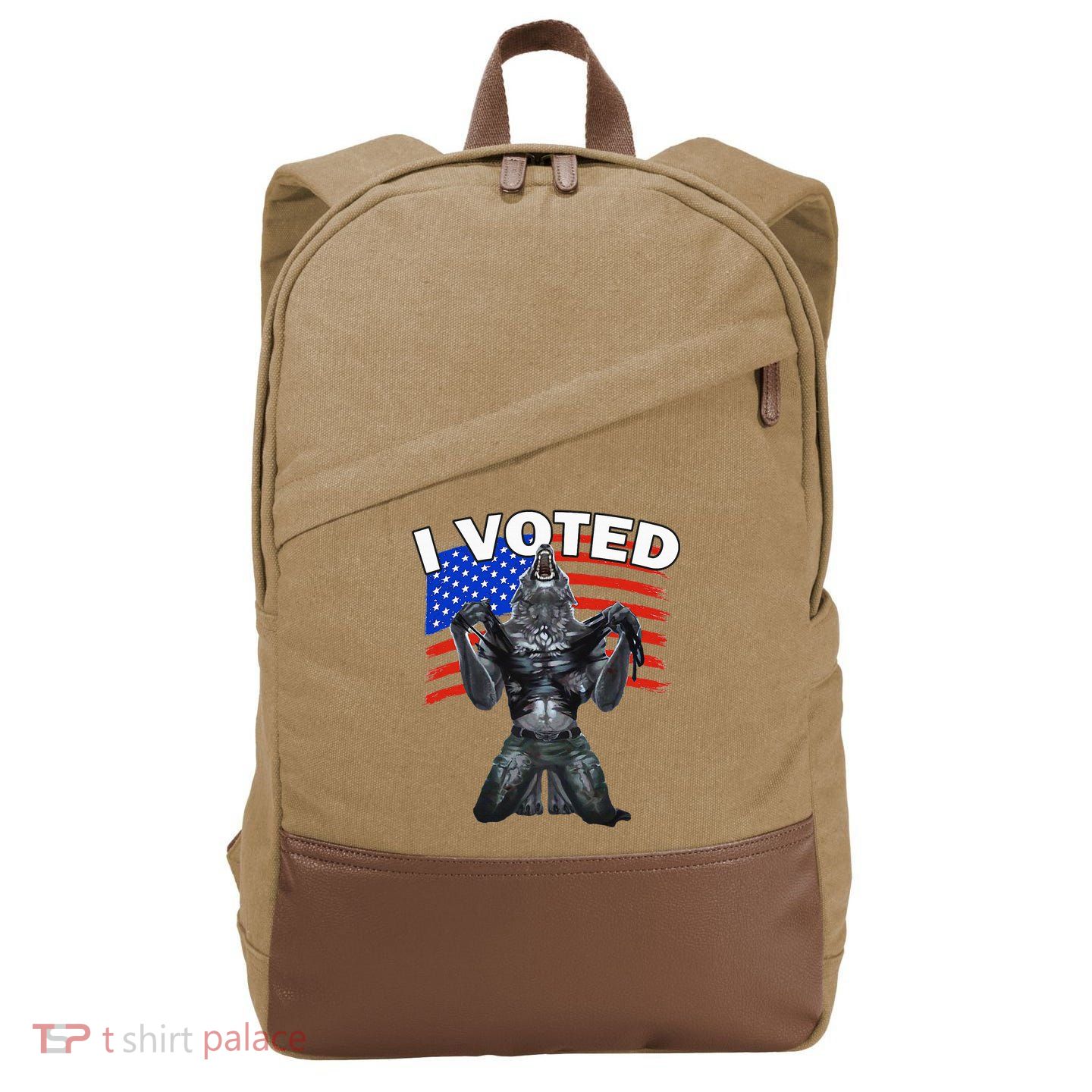 I Voted Werewolf Cotton Canvas Backpack