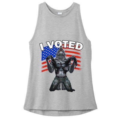 I Voted Werewolf Ladies PosiCharge Tri-Blend Wicking Tank