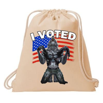 I Voted Werewolf Drawstring Bag