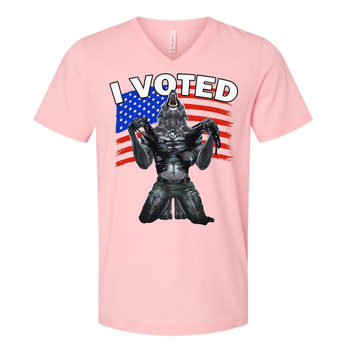 I Voted Werewolf V-Neck T-Shirt