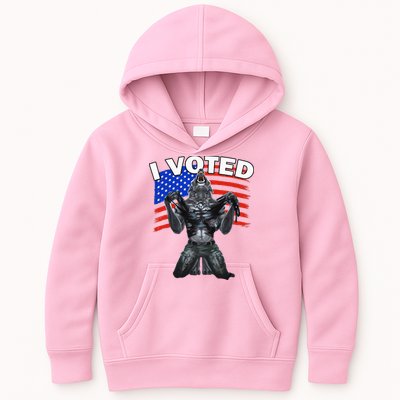 I Voted Werewolf Kids Hoodie