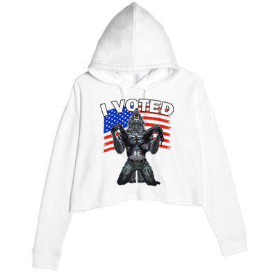 I Voted Werewolf Crop Fleece Hoodie