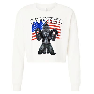 I Voted Werewolf Cropped Pullover Crew