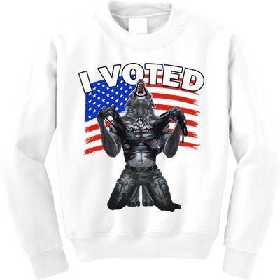 I Voted Werewolf Kids Sweatshirt