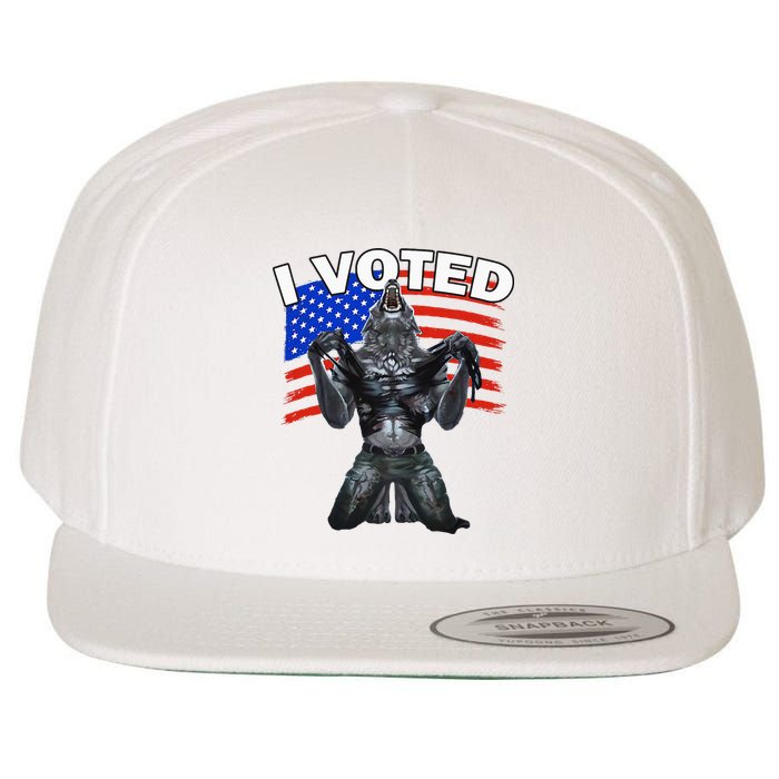 I Voted Werewolf Wool Snapback Cap