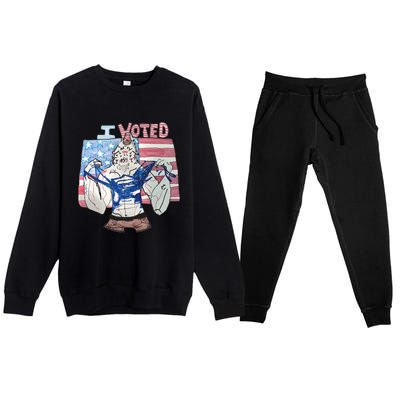 I Voted Werewolf Funny Premium Crewneck Sweatsuit Set