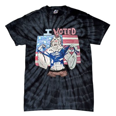 I Voted Werewolf Funny Tie-Dye T-Shirt