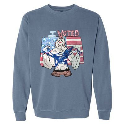 I Voted Werewolf Funny Garment-Dyed Sweatshirt