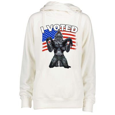 I Voted Werewolf Womens Funnel Neck Pullover Hood