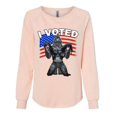 I Voted Werewolf Womens California Wash Sweatshirt