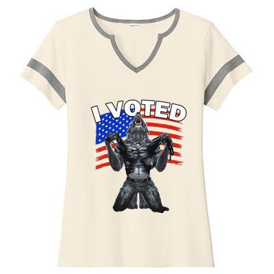 I Voted Werewolf Ladies Halftime Notch Neck Tee