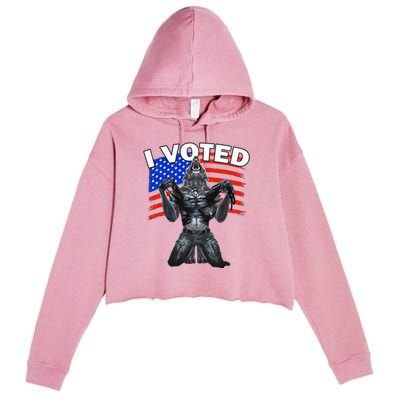 I Voted Werewolf Crop Fleece Hoodie