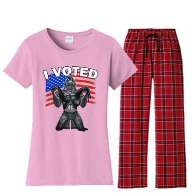 I Voted Werewolf Women's Flannel Pajama Set