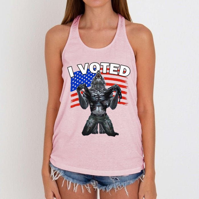 I Voted Werewolf Women's Knotted Racerback Tank