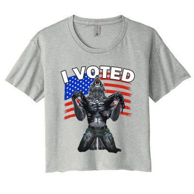 I Voted Werewolf Women's Crop Top Tee