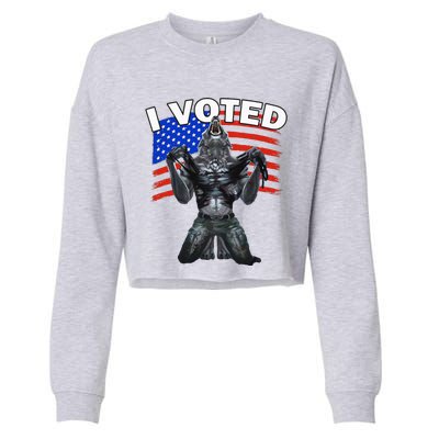 I Voted Werewolf Cropped Pullover Crew