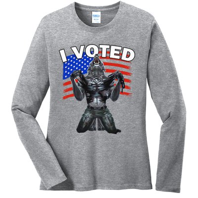 I Voted Werewolf Ladies Long Sleeve Shirt