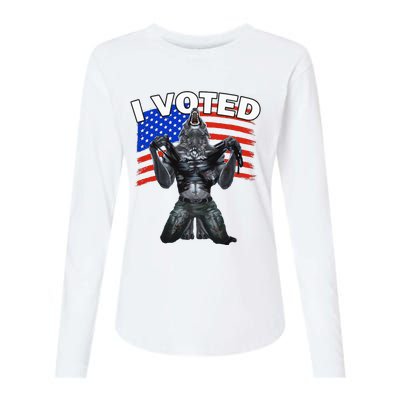 I Voted Werewolf Womens Cotton Relaxed Long Sleeve T-Shirt