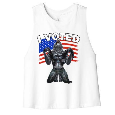 I Voted Werewolf Women's Racerback Cropped Tank