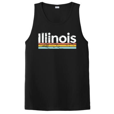 Illinois Vintage Worn Design Retro Stripes Classic PosiCharge Competitor Tank