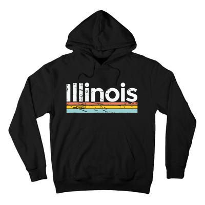 Illinois Vintage Worn Design Retro Stripes Classic Tall Hoodie