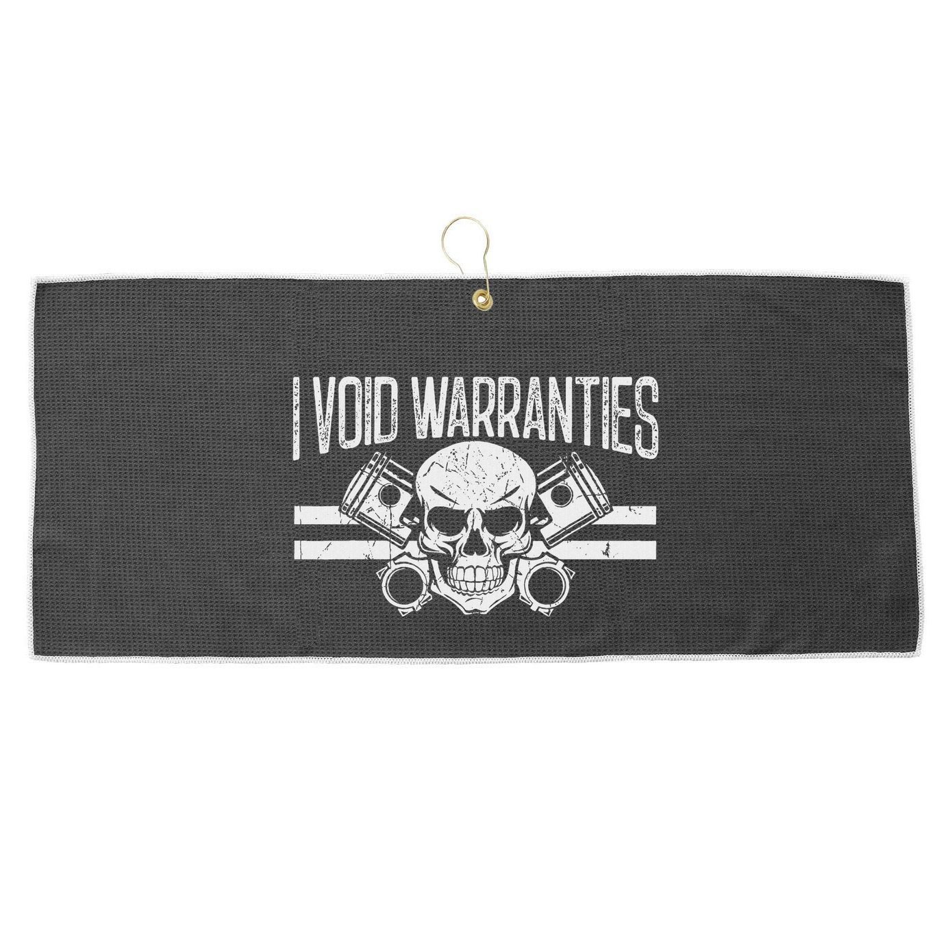 I Void Warranties Large Microfiber Waffle Golf Towel