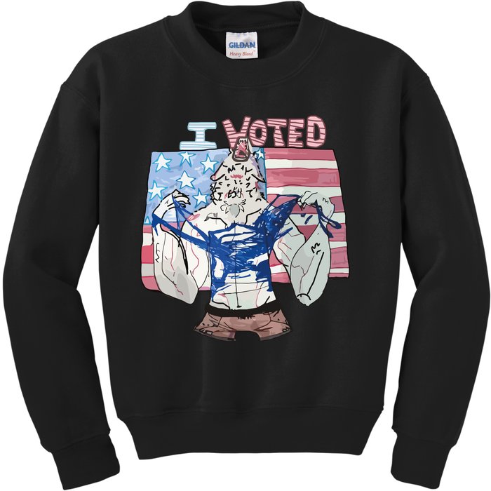 I Voted Werewolf Kids Sweatshirt