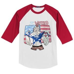 I Voted Werewolf Kids Colorblock Raglan Jersey