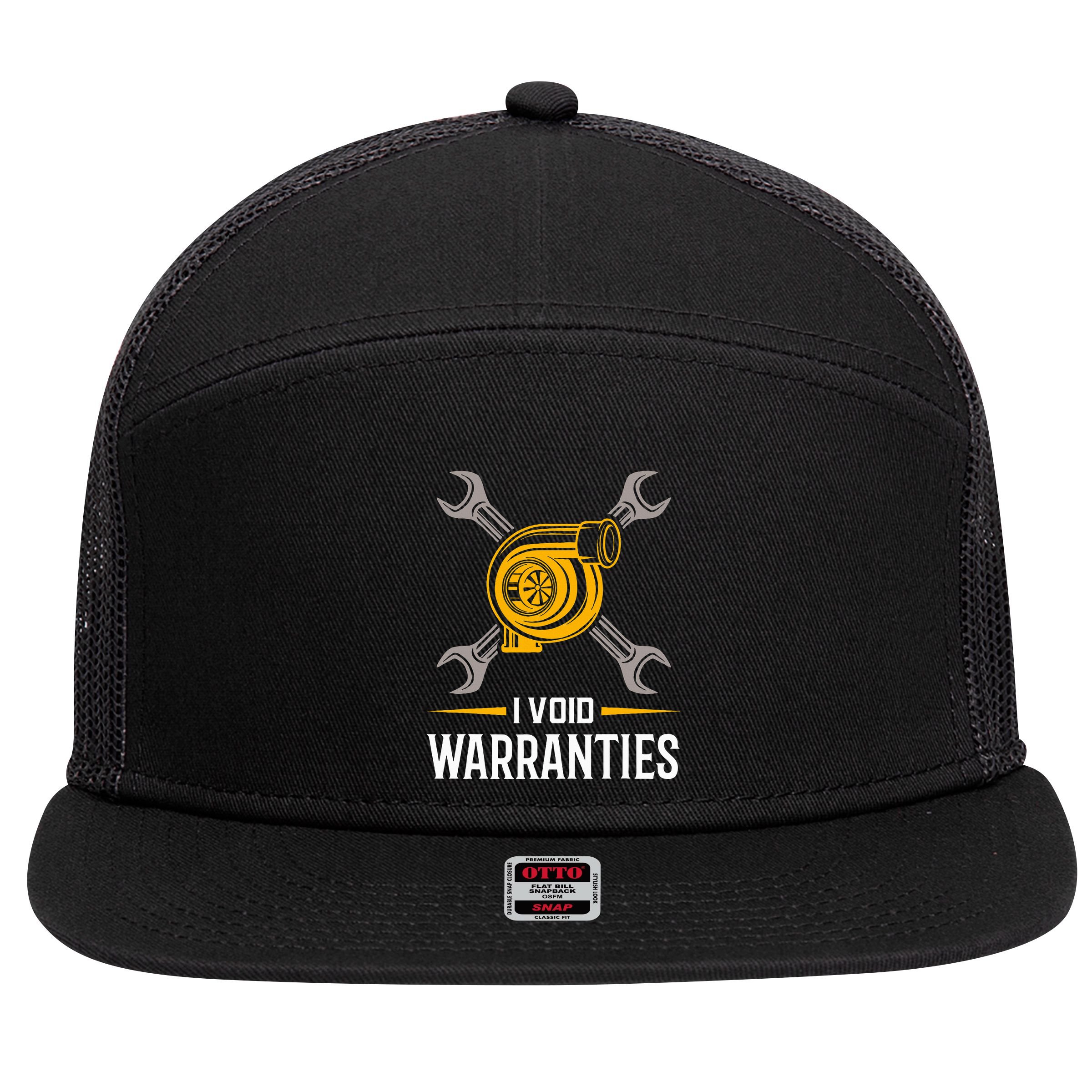 I Void Warranties Car Mechanic Auto Repair Gift 7 Panel Mesh Trucker Snapback Hat