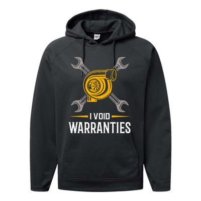 I Void Warranties Car Mechanic Auto Repair Gift Performance Fleece Hoodie