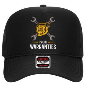 I Void Warranties Car Mechanic Auto Repair Gift High Crown Mesh Back Trucker Hat