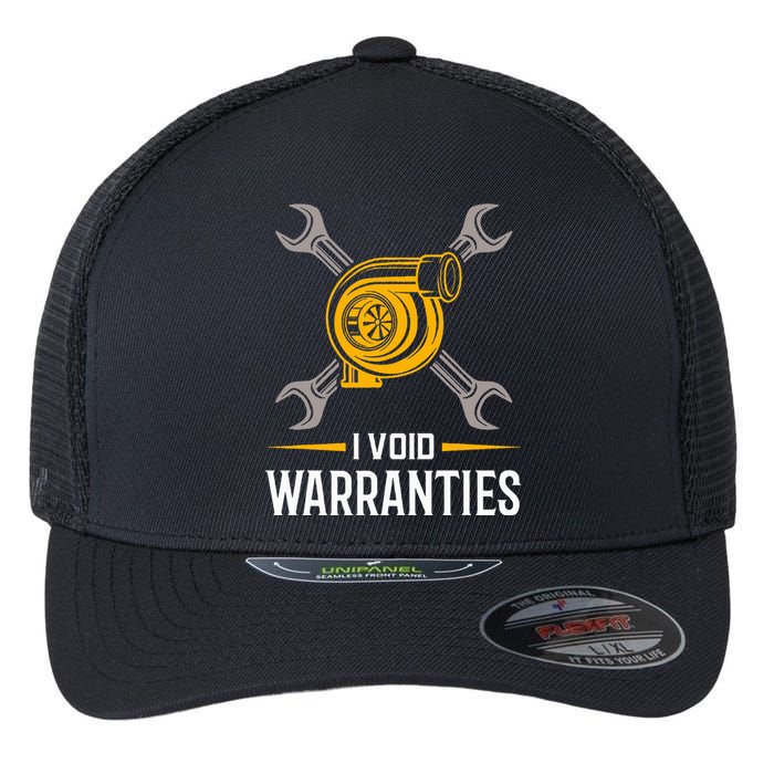 I Void Warranties Car Mechanic Auto Repair Gift Flexfit Unipanel Trucker Cap