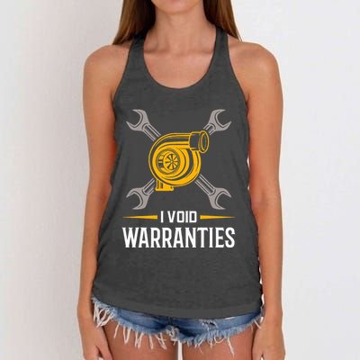 I Void Warranties Car Mechanic Auto Repair Gift Women's Knotted Racerback Tank