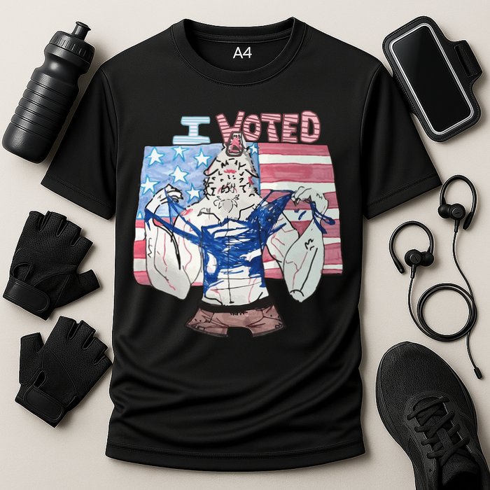I Voted Werewolf Funny Cooling Performance Crew T-Shirt