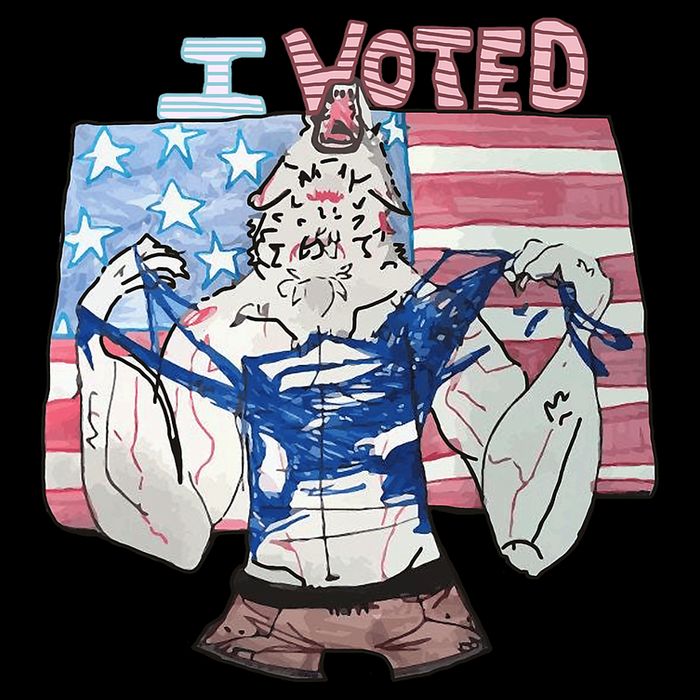 I Voted Werewolf Funny Sustainable Bucket Hat