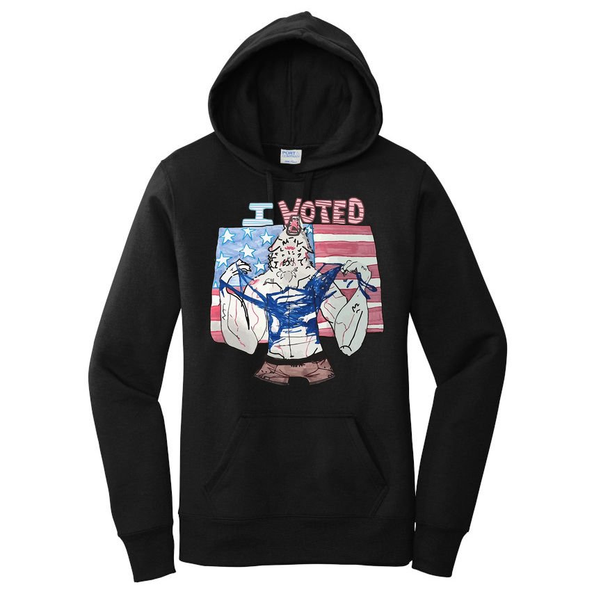 I Voted Werewolf Funny Women's Pullover Hoodie