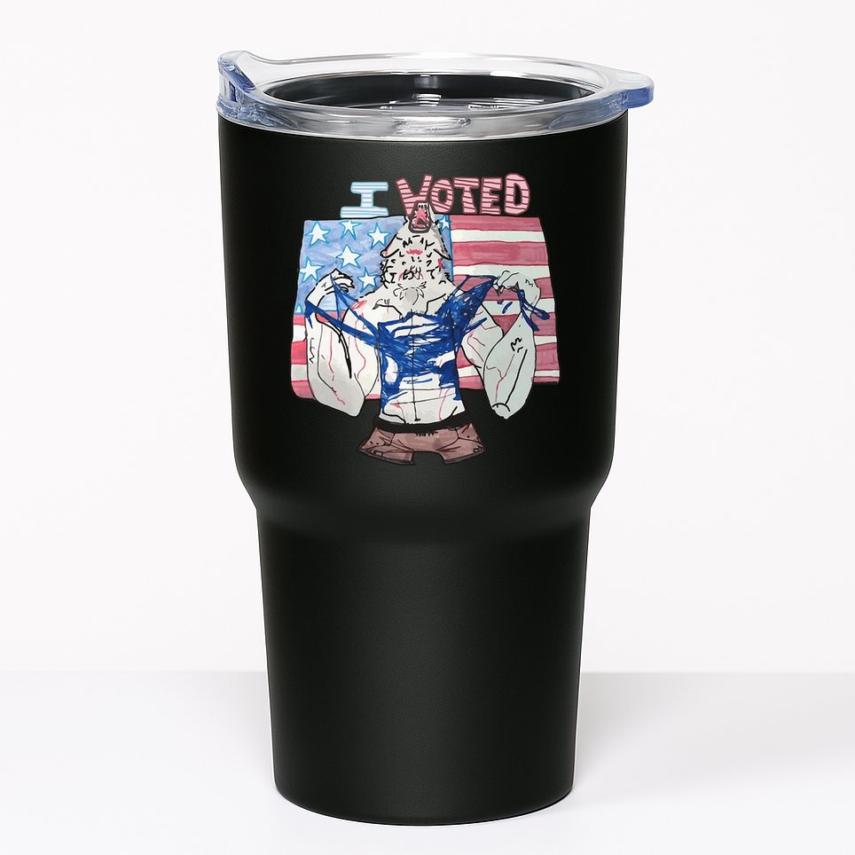 I Voted Werewolf Funny Tumbler