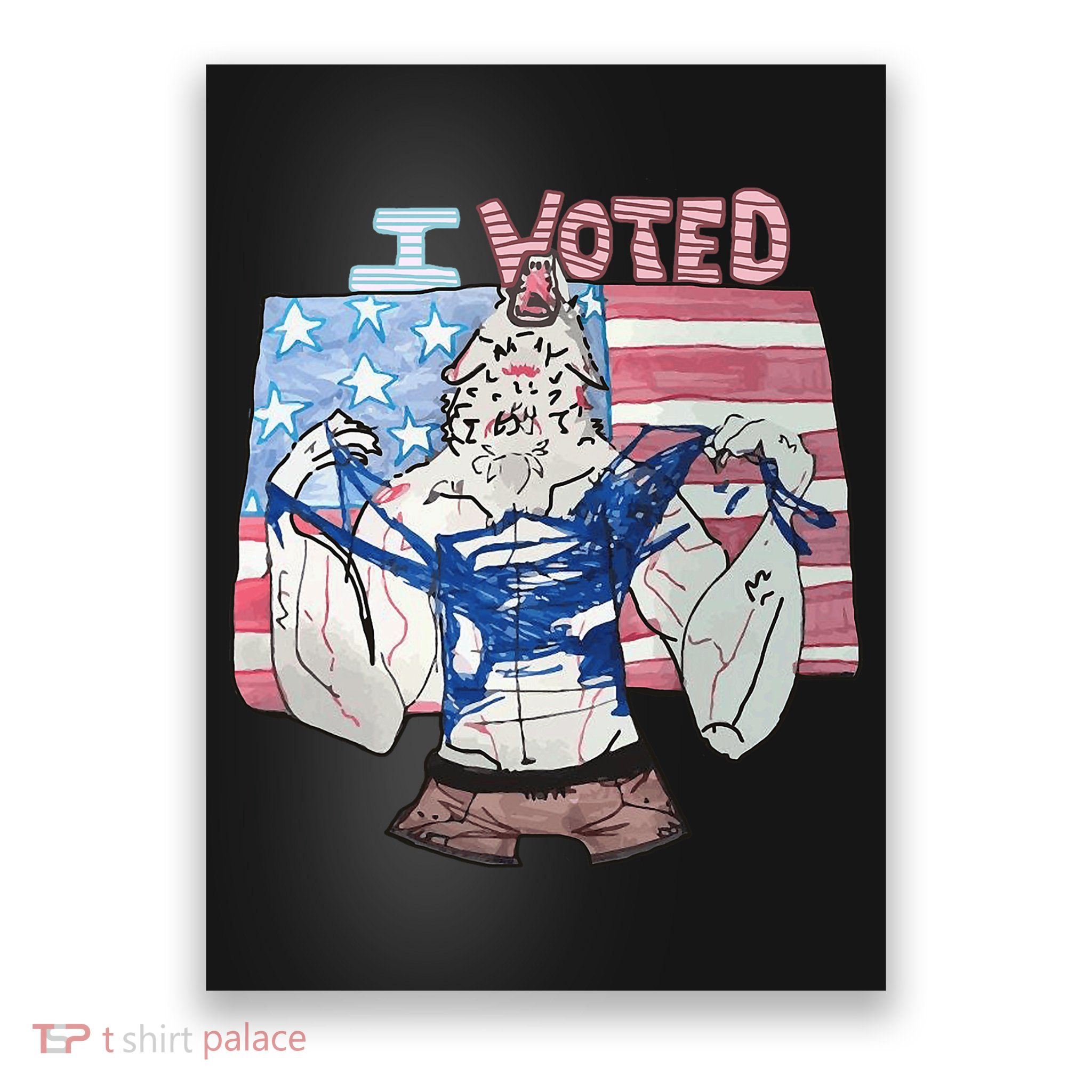 I Voted Werewolf Funny Poster