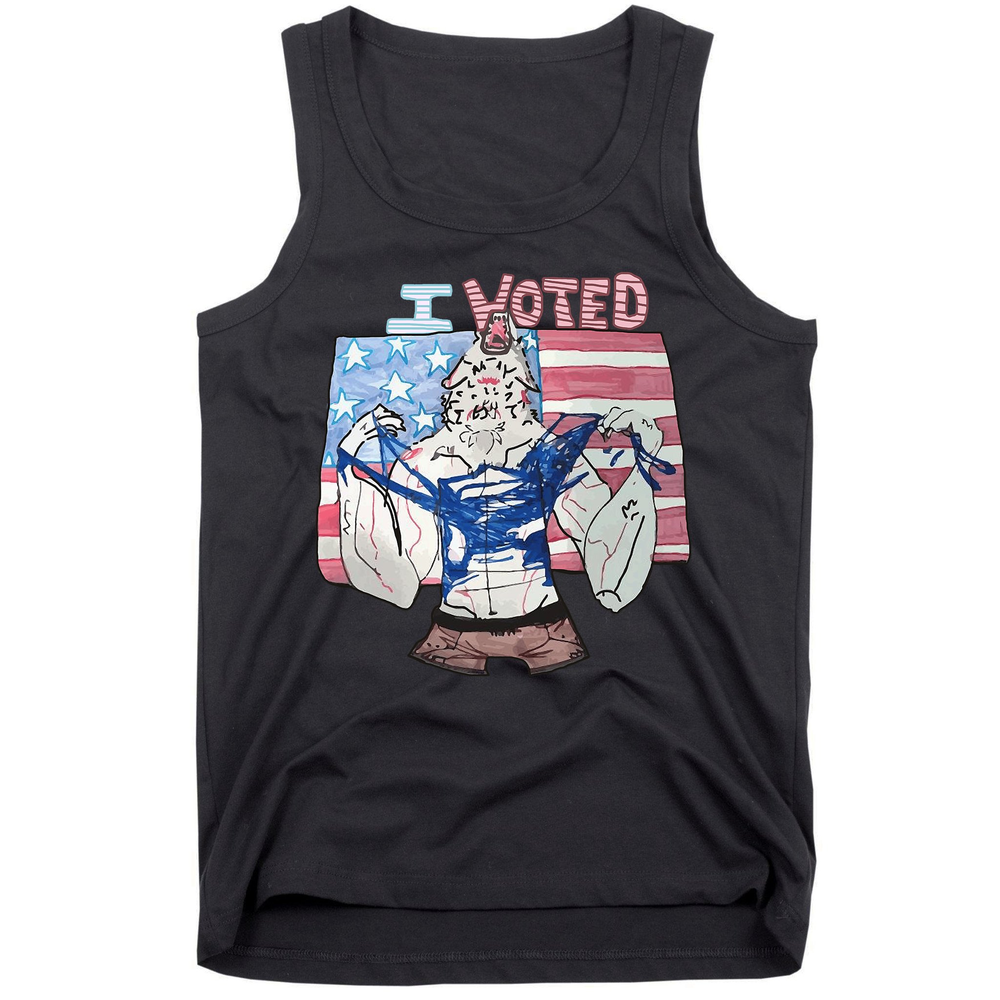 I Voted Werewolf Funny Tank Top