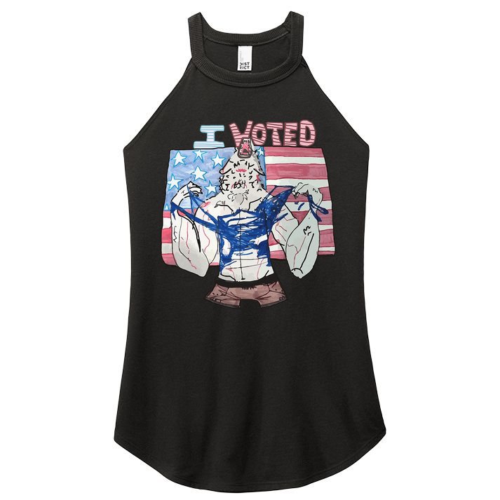 I Voted Werewolf Funny Women's Perfect Tri Rocker Tank
