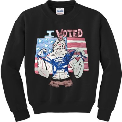 I Voted Werewolf Funny Kids Sweatshirt