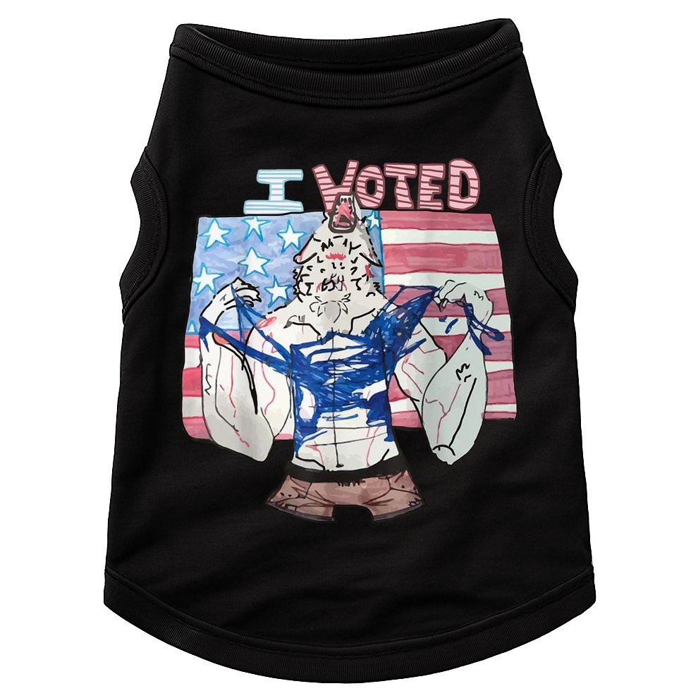 I Voted Werewolf Funny Doggie Tank