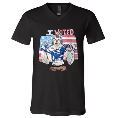 I Voted Werewolf Funny V-Neck T-Shirt