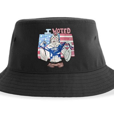 I Voted Werewolf Funny Sustainable Bucket Hat