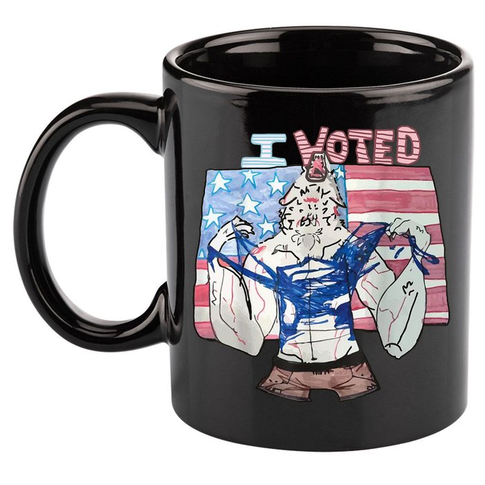 I Voted Werewolf Funny 11oz C Handle Ceramic Mug