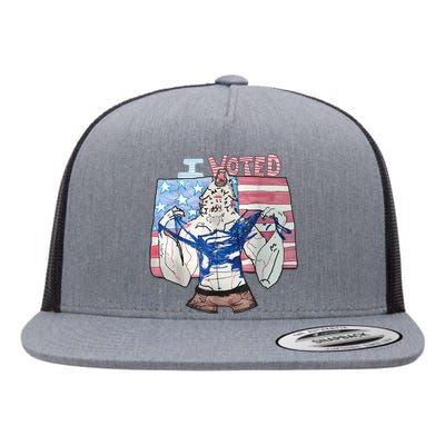 I Voted Werewolf Funny Flat Bill Trucker Hat