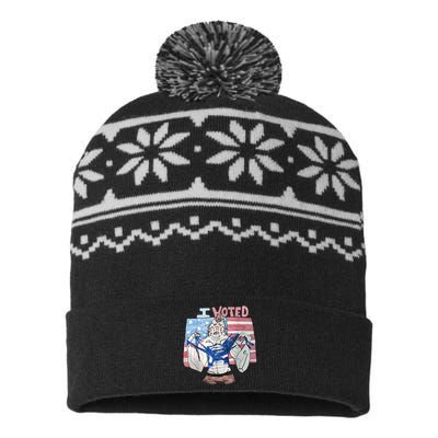 I Voted Werewolf Funny USA-Made Snowflake Beanie