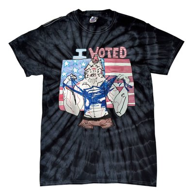 I Voted Werewolf Funny Tie-Dye T-Shirt