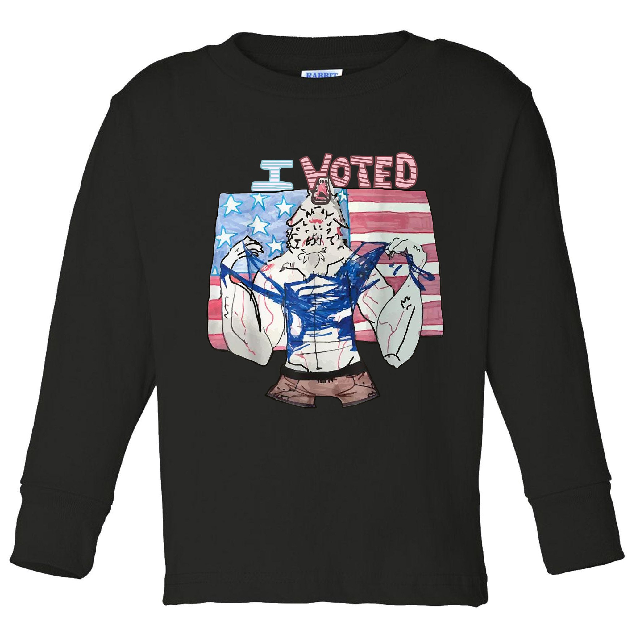 I Voted Werewolf Funny Toddler Long Sleeve Shirt