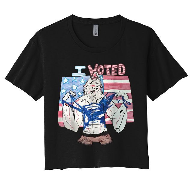 I Voted Werewolf Funny Crop Top